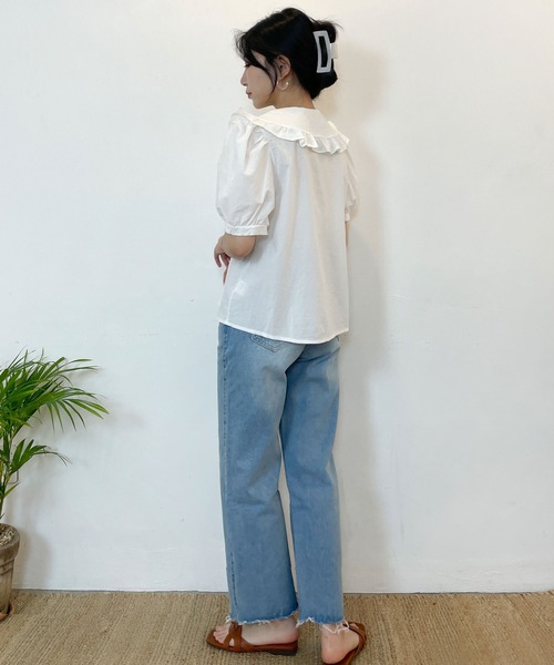 CEMONEMO（セモネモ）の「サイドスリット ストレートデニムパンツ（デニムパンツ・レディース・インディゴブルー・S/M）」の10枚目の写真