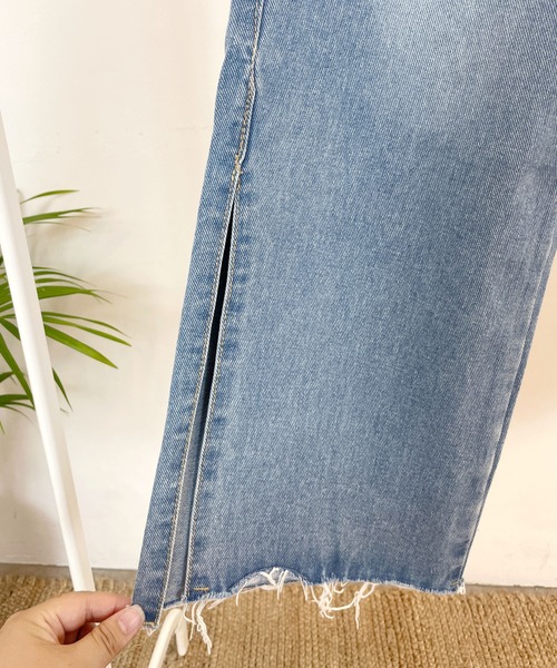 CEMONEMO（セモネモ）の「サイドスリット ストレートデニムパンツ（デニムパンツ・レディース・インディゴブルー・S/M）」の14枚目の写真