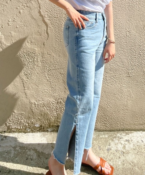 CEMONEMO（セモネモ）の「サイドスリット ストレートデニムパンツ（デニムパンツ・レディース・インディゴブルー・S/M）」の15枚目の写真