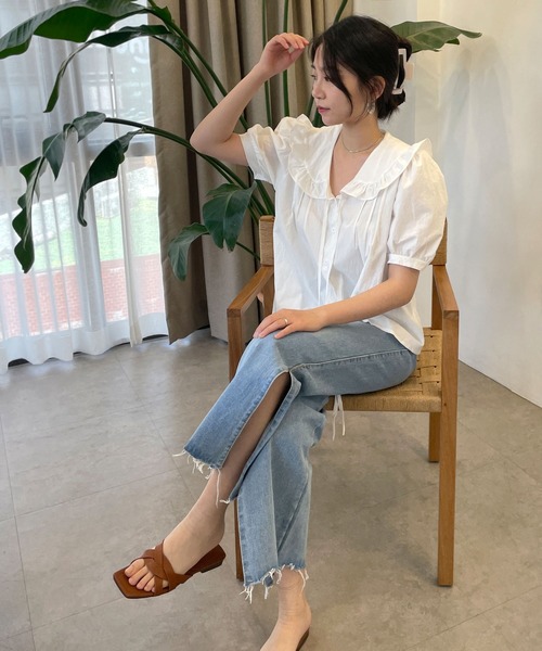 CEMONEMO（セモネモ）の「サイドスリット ストレートデニムパンツ（デニムパンツ・レディース・インディゴブルー・S/M）」の20枚目の写真