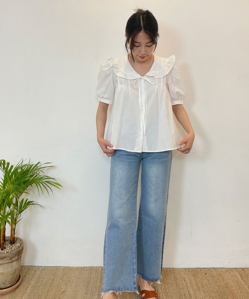 CEMONEMO（セモネモ）の「サイドスリット ストレートデニムパンツ（デニムパンツ・レディース・インディゴブルー・S/M）」の21枚目の写真