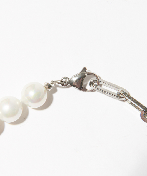 MYSELF ABAHOUSE（マイセルフアバハウス）の「真珠パール型 チェーンネックレス（ネックレス・メンズ・シルバー・フリー）」の5枚目の写真