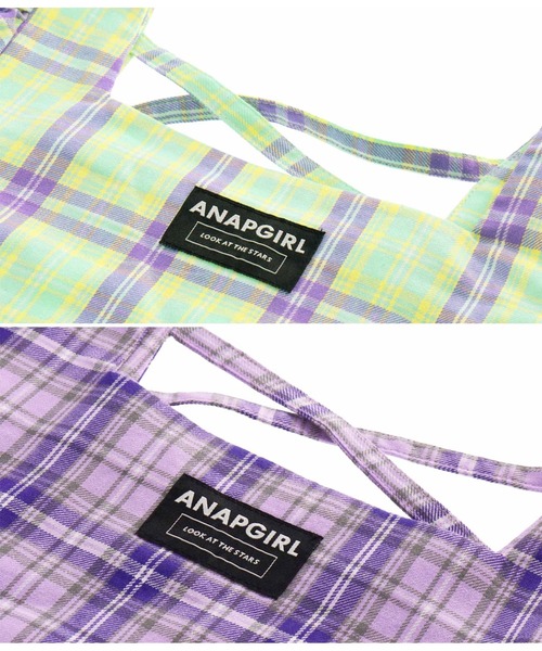 ANAP GiRL（アナップガール）の「バッククロスチェックトップス（T