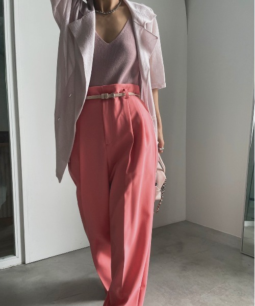 Ameri（アメリ）の「OTONA KNIT JACKET SET（アンサンブル・レディース・ブラック/ベージュ/ラベンダー・FREE）」の10枚目の写真