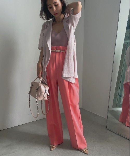 Ameri（アメリ）の「OTONA KNIT JACKET SET（アンサンブル・レディース・ブラック/ベージュ/ラベンダー・FREE）」の12枚目の写真