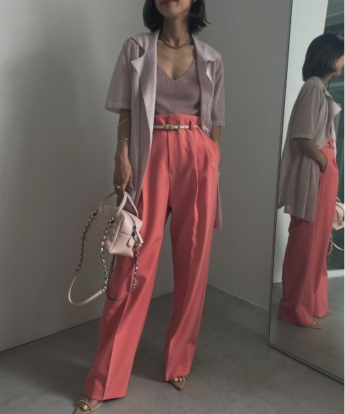 Ameri（アメリ）の「OTONA KNIT JACKET SET（アンサンブル・レディース・ブラック/ベージュ/ラベンダー・FREE）」の14枚目の写真