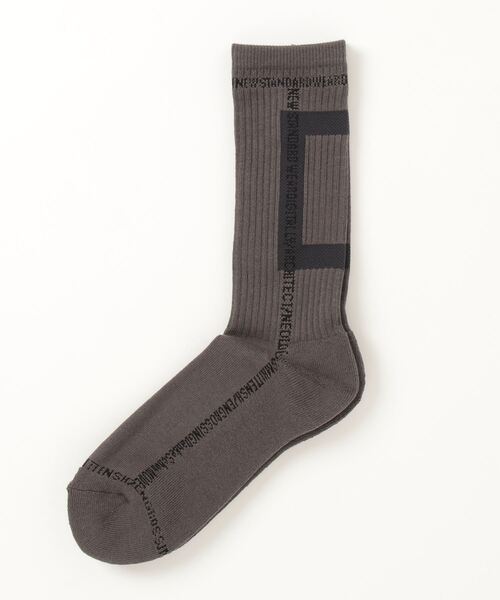 DANKE SCHON(ダンケシェーン)の「DankeSchon/ダンケシェーン/LINE SOCKS(ソックス/靴下・メンズ・チャコール/ライトグレー・FREE)」の2枚目の写真