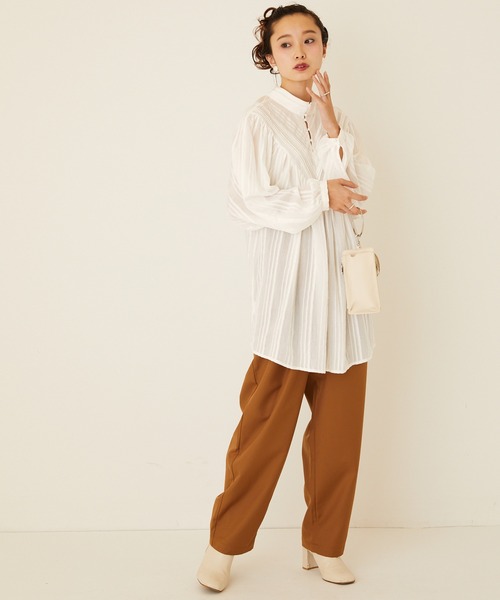 forksy.(フォルクシー)の「【forksy.】前後2WAYピンタックチュニックブラウス(シャツ/ブラウス・レディース・ホワイト/ブラック/キナリ・FREE)」の7枚目の写真