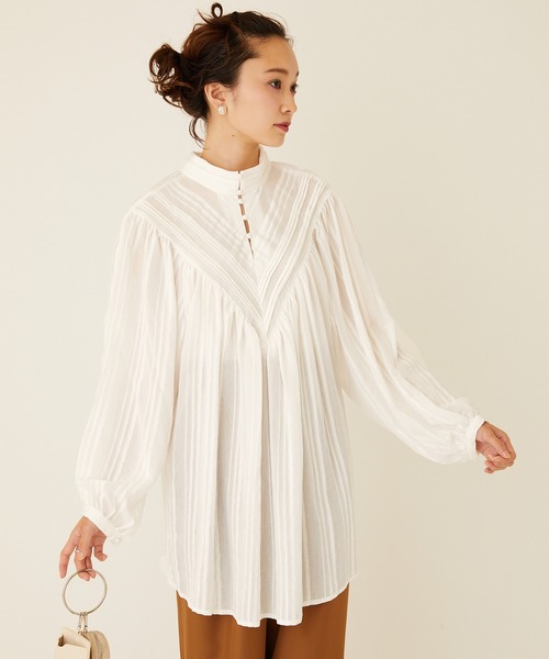 forksy.(フォルクシー)の「【forksy.】前後2WAYピンタックチュニックブラウス(シャツ/ブラウス・レディース・ホワイト/ブラック/キナリ・FREE)」の11枚目の写真