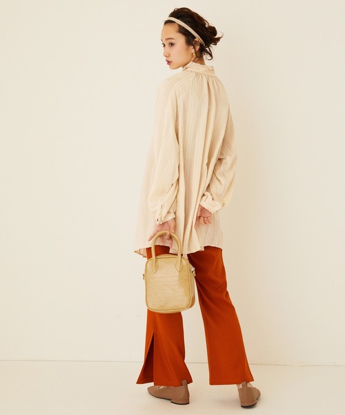 forksy.(フォルクシー)の「【forksy.】前後2WAYピンタックチュニックブラウス(シャツ/ブラウス・レディース・ホワイト/ブラック/キナリ・FREE)」の8枚目の写真