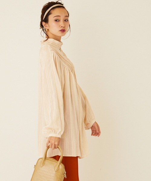 forksy.(フォルクシー)の「【forksy.】前後2WAYピンタックチュニックブラウス(シャツ/ブラウス・レディース・ホワイト/ブラック/キナリ・FREE)」の12枚目の写真