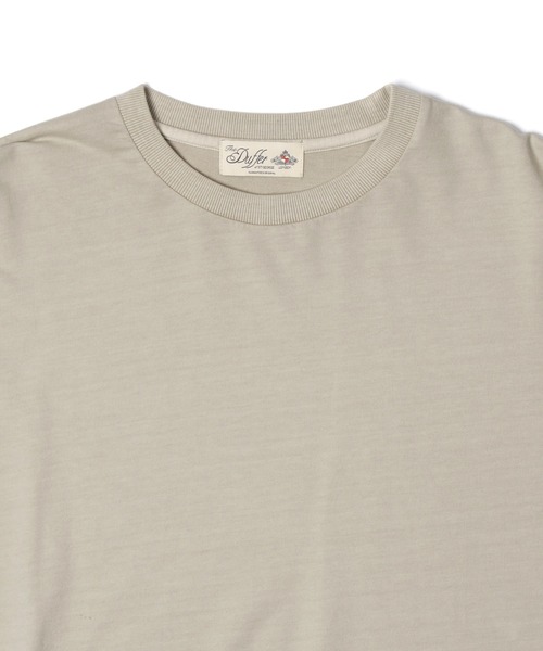 The DUFFER of ST.GEORGE（ザダファーオブセントジョージ）の「GARMENT-DYE OVER SIZE L/SL TEE：オーバーダイ加工 ビッグシルエット ロンTEE オーバーサイズ（Tシャツ/カットソー・メンズ・ベージュ/ブラウン・SMALL/MEDIUM/LARGE/X-LARGE）」の11枚目の写真