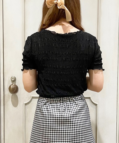 apres jour（アプレジュール）の「シャーリングトップス【ZOZOTOWN限定アイテム】（Tシャツ/カットソー・レディース・アイボリー/ブラック/オフホワイト・X-LARGE/フリー）」の9枚目の写真