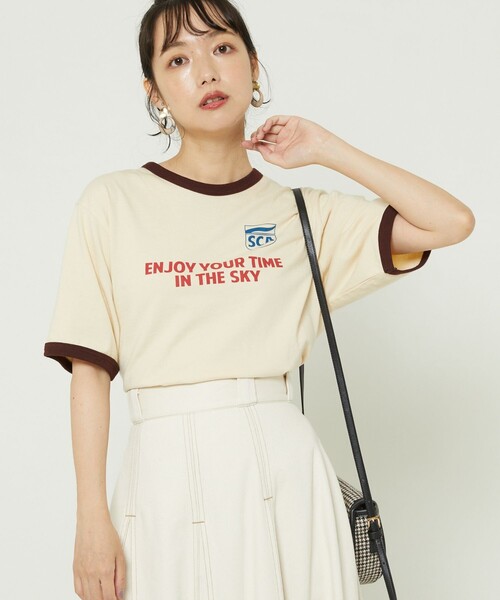 FREAK'S STORE（フリークスストア）の「リンガーＴシャツ（Tシャツ/カットソー・レディース・グリーン/レッド/ブラウン・ﾌﾘ-）」の2枚目の写真