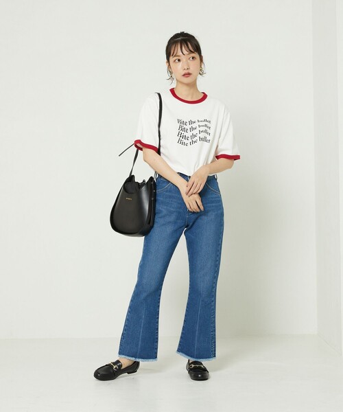 FREAK'S STORE（フリークスストア）の「リンガーＴシャツ（Tシャツ/カットソー・レディース・グリーン/レッド/ブラウン・ﾌﾘ-）」の5枚目の写真