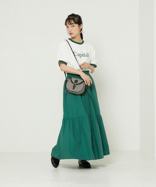 FREAK'S STORE（フリークスストア）の「リンガーＴシャツ（Tシャツ/カットソー・レディース・グリーン/レッド/ブラウン・ﾌﾘ-）」の6枚目の写真