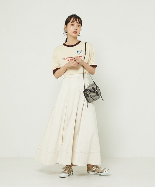 FREAK'S STORE（フリークスストア）の「リンガーＴシャツ（Tシャツ/カットソー・レディース・グリーン/レッド/ブラウン・ﾌﾘ-）」の22枚目の写真