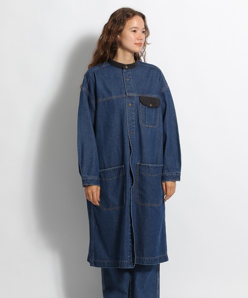 niko and...（ニコアンド）の「[niko and ...JEANS 2021AW]スタンドカラーワークデニムコート（その他アウター・レディース・ネイビー・MEDIUM/LARGE）」の3枚目の写真