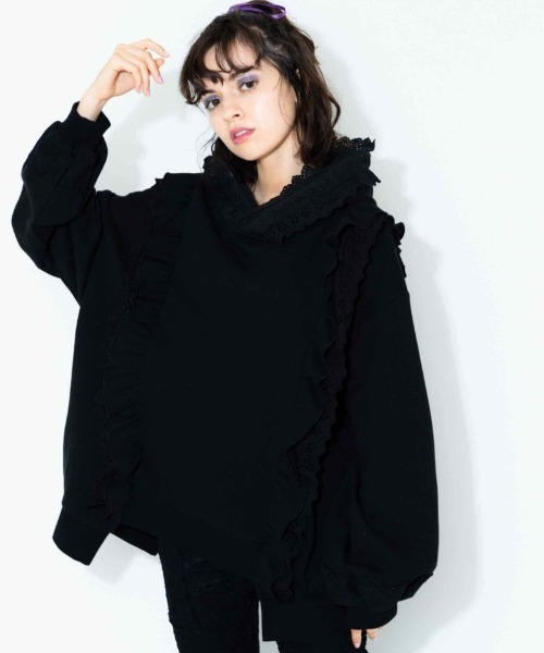 Candy Stripper（キャンディストリッパー）の「BABY HOODIE（パーカー・レディース・ブルー/ヘザーグレー/ブラック・2）」の2枚目の写真