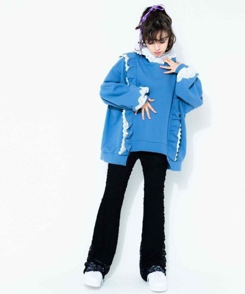 Candy Stripper（キャンディストリッパー）の「BABY HOODIE（パーカー・レディース・ブルー/ヘザーグレー/ブラック・2）」の4枚目の写真