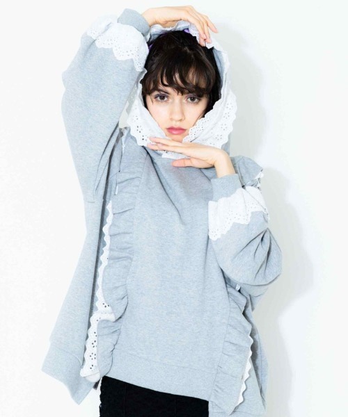 Candy Stripper（キャンディストリッパー）の「BABY HOODIE（パーカー・レディース・ブルー/ヘザーグレー/ブラック・2）」の7枚目の写真