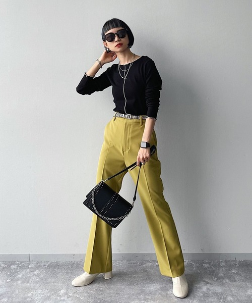 PAGEBOY(ページボーイ)の「ハイショクメロープルオーバーロングスリーブ(Tシャツ/カットソー・レディース・オフホワイト/ブラック/グレイッシュベージュ・FREE)」の17枚目の写真