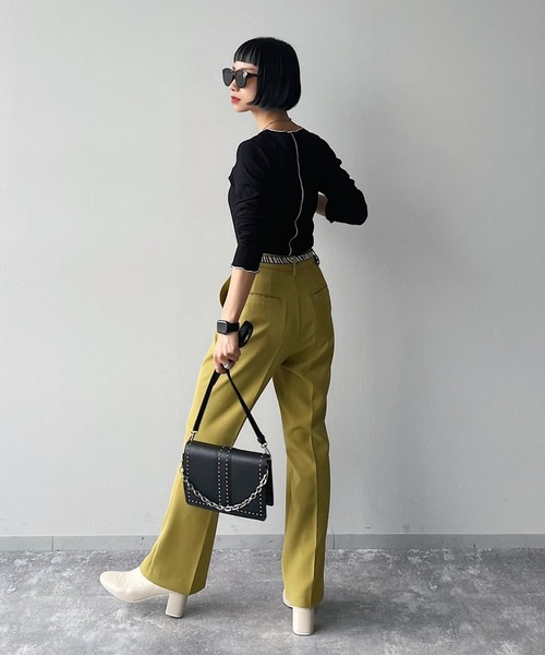 PAGEBOY(ページボーイ)の「ハイショクメロープルオーバーロングスリーブ(Tシャツ/カットソー・レディース・オフホワイト/ブラック/グレイッシュベージュ・FREE)」の16枚目の写真