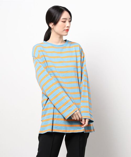 notch.（ノッチ）の「太マルチボーダーロンT（Tシャツ/カットソー・レディース・ブルー/グレー/ブラウン・M）」の10枚目の写真