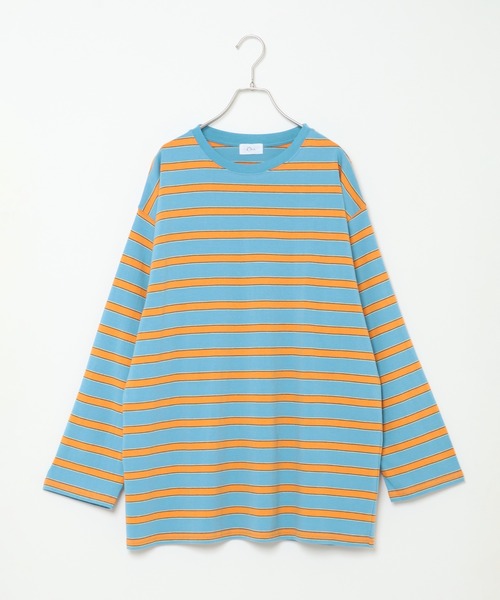 notch.（ノッチ）の「太マルチボーダーロンT（Tシャツ/カットソー・レディース・ブルー/グレー/ブラウン・M）」の4枚目の写真