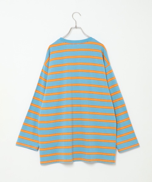 notch.（ノッチ）の「太マルチボーダーロンT（Tシャツ/カットソー・レディース・ブルー/グレー/ブラウン・M）」の9枚目の写真