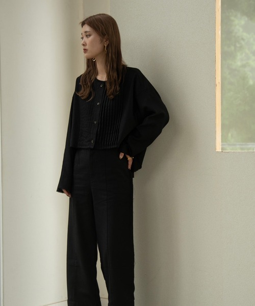 Amiur（エミレ）の「leave uncut set up（セットアップ・レディース・ブラック/ベージュ・FREE）」の4枚目の写真