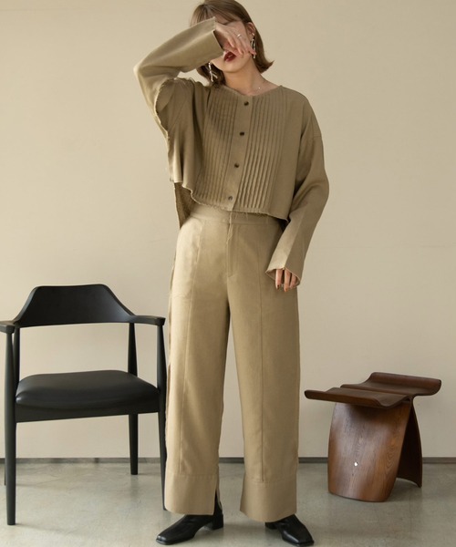 Amiur（エミレ）の「leave uncut set up（セットアップ・レディース・ブラック/ベージュ・FREE）」の11枚目の写真