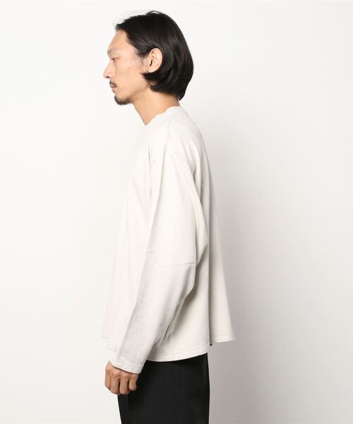 PORT BY ARK（ポートバイアーク）の「PORT BY ARK / ポートバイアーク：Light Sweat Long Sleeves：PO10-T001[COR]（スウェット・メンズ・チャコールグレー/サンドベージュ・1/2）」の3枚目の写真
