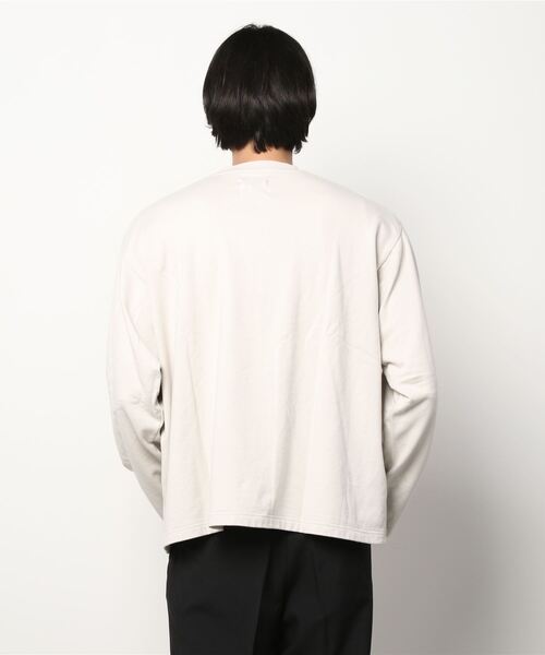 PORT BY ARK（ポートバイアーク）の「PORT BY ARK / ポートバイアーク：Light Sweat Long Sleeves：PO10-T001[COR]（スウェット・メンズ・チャコールグレー/サンドベージュ・1/2）」の4枚目の写真