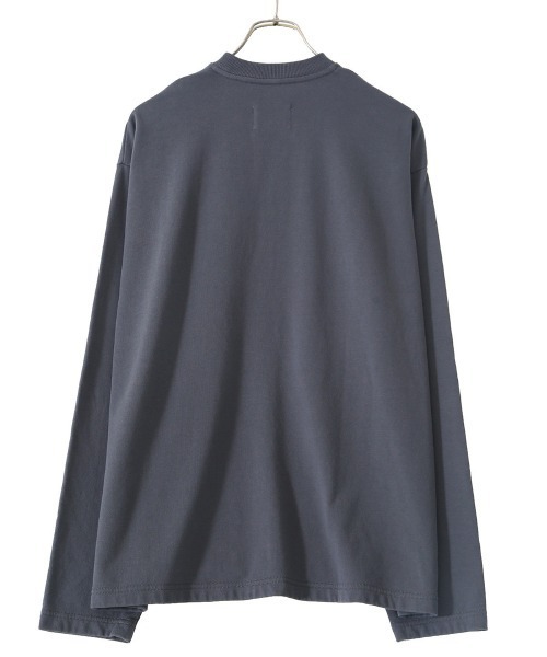 PORT BY ARK（ポートバイアーク）の「PORT BY ARK / ポートバイアーク：Light Sweat Long Sleeves：PO10-T001[COR]（スウェット・メンズ・チャコールグレー/サンドベージュ・1/2）」の6枚目の写真