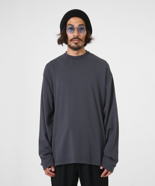 PORT BY ARK（ポートバイアーク）の「PORT BY ARK / ポートバイアーク：Light Sweat Long Sleeves：PO10-T001[COR]（スウェット・メンズ・チャコールグレー/サンドベージュ・1/2）」の10枚目の写真