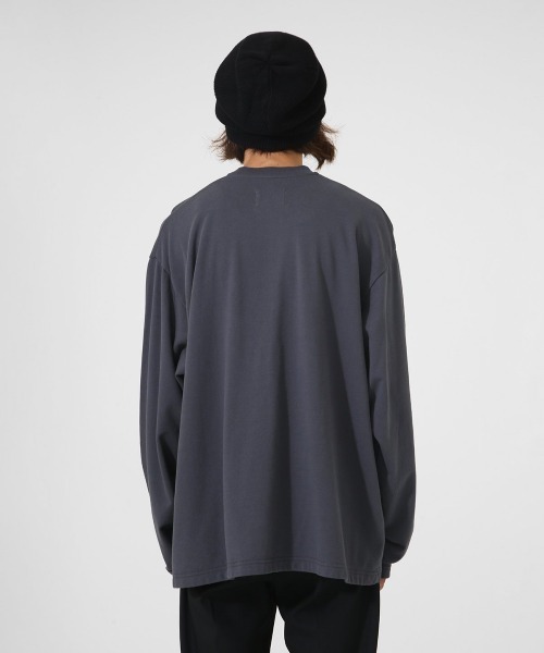 PORT BY ARK（ポートバイアーク）の「PORT BY ARK / ポートバイアーク：Light Sweat Long Sleeves：PO10-T001[COR]（スウェット・メンズ・チャコールグレー/サンドベージュ・1/2）」の12枚目の写真