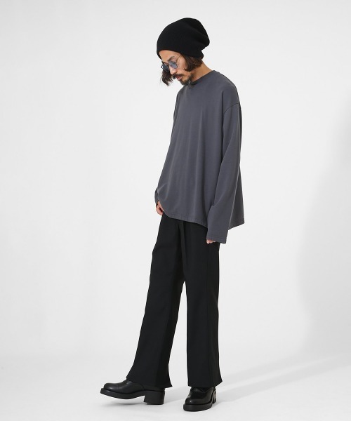 PORT BY ARK（ポートバイアーク）の「PORT BY ARK / ポートバイアーク：Light Sweat Long Sleeves：PO10-T001[COR]（スウェット・メンズ・チャコールグレー/サンドベージュ・1/2）」の13枚目の写真