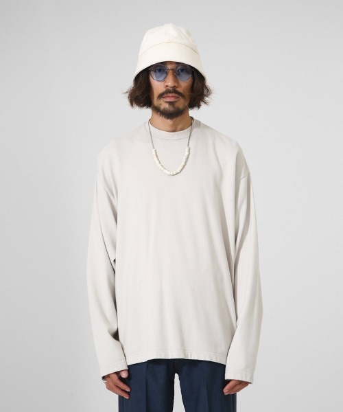 PORT BY ARK（ポートバイアーク）の「PORT BY ARK / ポートバイアーク：Light Sweat Long Sleeves：PO10-T001[COR]（スウェット・メンズ・チャコールグレー/サンドベージュ・1/2）」の19枚目の写真