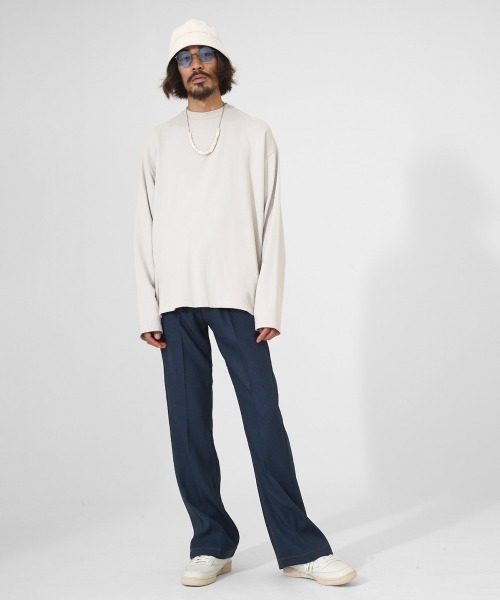 PORT BY ARK（ポートバイアーク）の「PORT BY ARK / ポートバイアーク：Light Sweat Long Sleeves：PO10-T001[COR]（スウェット・メンズ・チャコールグレー/サンドベージュ・1/2）」の22枚目の写真