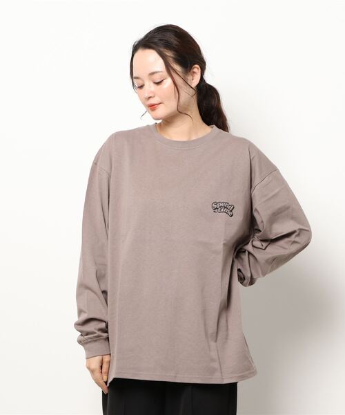 SEVENDAYS=SUNDAY(セブンデイズサンデイ)の「Spend timeロンTEE *(Tシャツ/カットソー・レディース・チャコールグレー/オフホワイト/グレイッシュベージュ・M/L)」の8枚目の写真