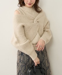 natural couture | 【WEB限定】ほわほわクロスニットアンサンブル(ニット/セーター)