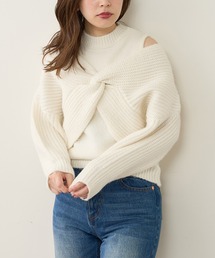 natural couture | 【WEB限定】ほわほわクロスニットアンサンブル(ニット/セーター)