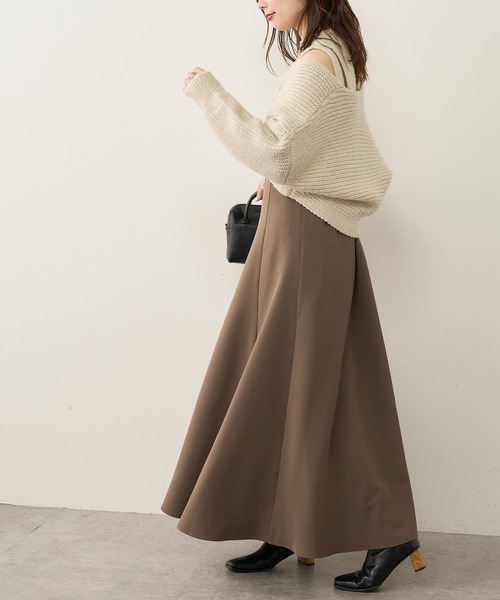 natural couture（ナチュラルクチュール）の「【WEB限定】ほわほわクロスニットアンサンブル（ニット/セーター・レディース・ベージュ/オフホワイト/ブラウン・FREE）」の7枚目の写真