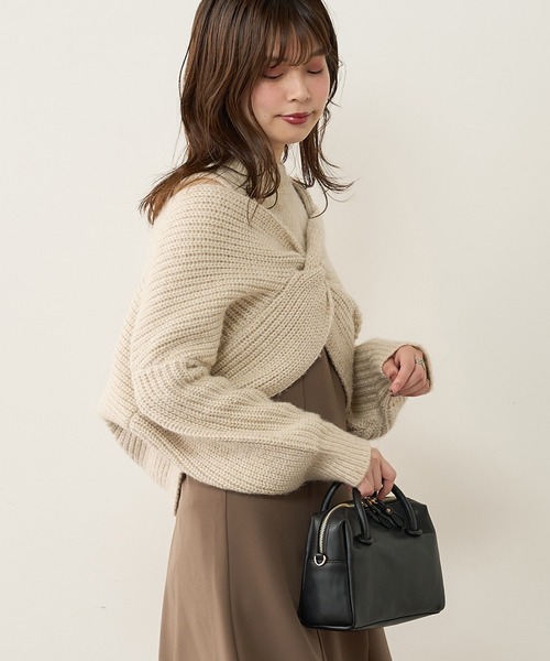 natural couture（ナチュラルクチュール）の「【WEB限定】ほわほわクロスニットアンサンブル（ニット/セーター・レディース・ベージュ/オフホワイト/ブラウン・FREE）」の20枚目の写真