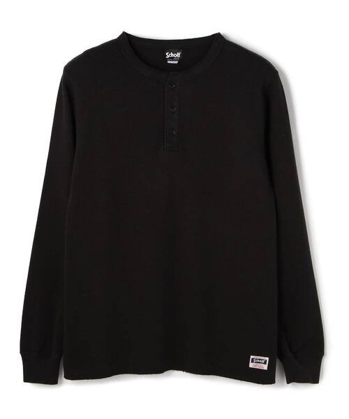 schott（ショット）の「Schott/ショット/LS HONEYCOMB HENLEYNECK T-SHIRT/ハニカム　ヘンリーネック（Tシャツ/カットソー・メンズ・ホワイト/ブラック/ライトブルーグレー・SMALL/X-LARGE/MEDIUM/XX-LARGE/LARGE）」の5枚目の写真