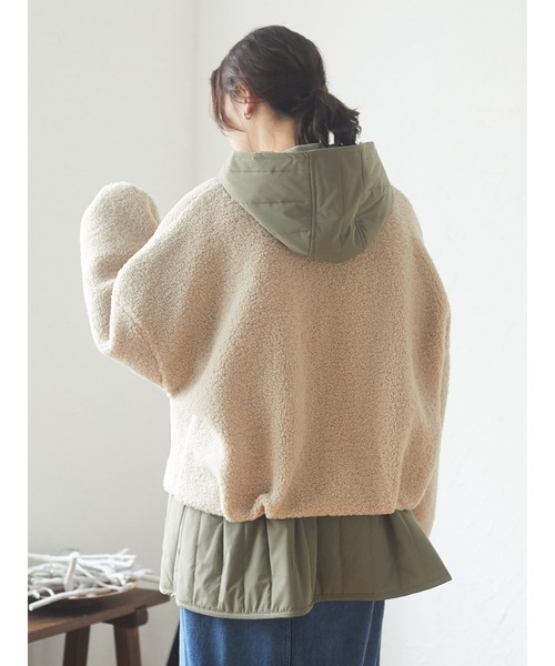 Green　Parks（グリーンパークス）の「【WEB限定】ボア×キルティングブルゾンセット＊（その他アウター・レディース・ベージュ/カーキ・FREE）」の15枚目の写真