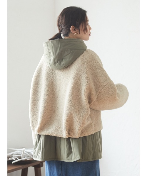 Green　Parks（グリーンパークス）の「【WEB限定】ボア×キルティングブルゾンセット＊（その他アウター・レディース・ベージュ/カーキ・FREE）」の16枚目の写真