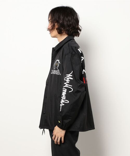 Mark Gonzales(マーク・ゴンザレス)の「【 Mark Gonzales / マークゴンザレス 】 1 cent. COACHES JACKET / ナイロン コーチ ジャケット(ナイロンジャケット・メンズ・ブラック・M/L)」の2枚目の写真