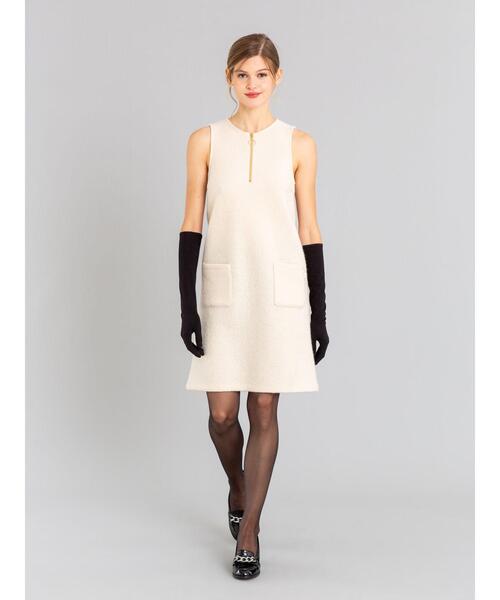 agnes b.(アニエスベー)の「JW63 ROBE ハーフジップノンスリーブミニドレス(ワンピース・レディース・ホワイト系その他・1/2/3)」の6枚目の写真